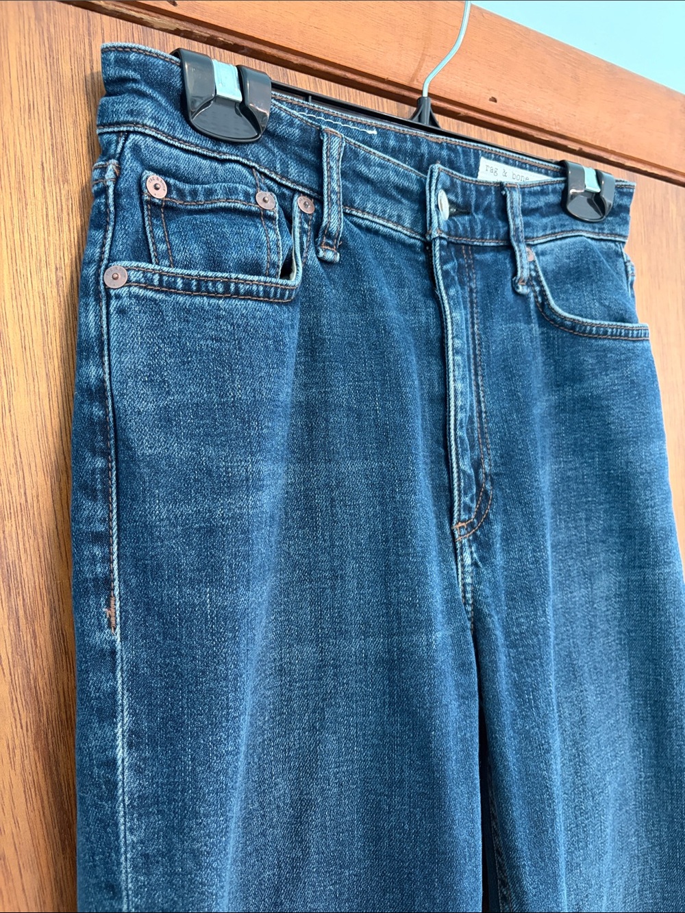 Rag & Bone Casey High Rise Flare Jeans Dark Wash Size 25 - Picture 6 of 11